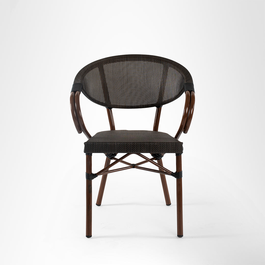 Fresco Chair 03 - W: 23.5’’ D: 20’’ H: 32.5’’ SH: 17’’ / Brown / Aluminium - Outdoor Furniture