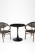 Fresco Dining Set - Table:Dia: 30’’ H: 29’’ Chair Chair L:23.5 W: 20 H 32.5 SH 17 / Black / Mild Steel and Composite