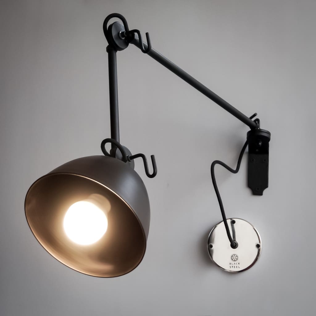 Galaxy Black Swing-Arm Wall Lamp