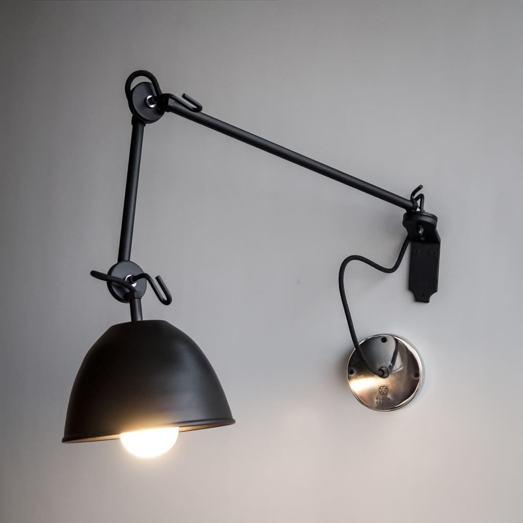 Galaxy Black Swing-Arm Wall Lamp