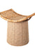 Garden Rose Cane Ottoman - Off-White / Bamboo, jute rope and rattan / L: 21’’ W: 25’’; Height: 18’’ - Furniture