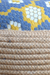 Gardenia Ottoman - Grey / Old tyre, teak wood, rope, and fabric / Dia: 23’’ H: 17.5’’ - Furniture