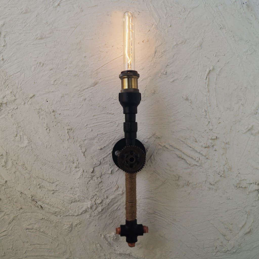 Gear Accent Industrial Rope Wall Lamp