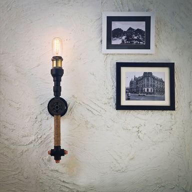 Gear Accent Industrial Rope Wall Lamp