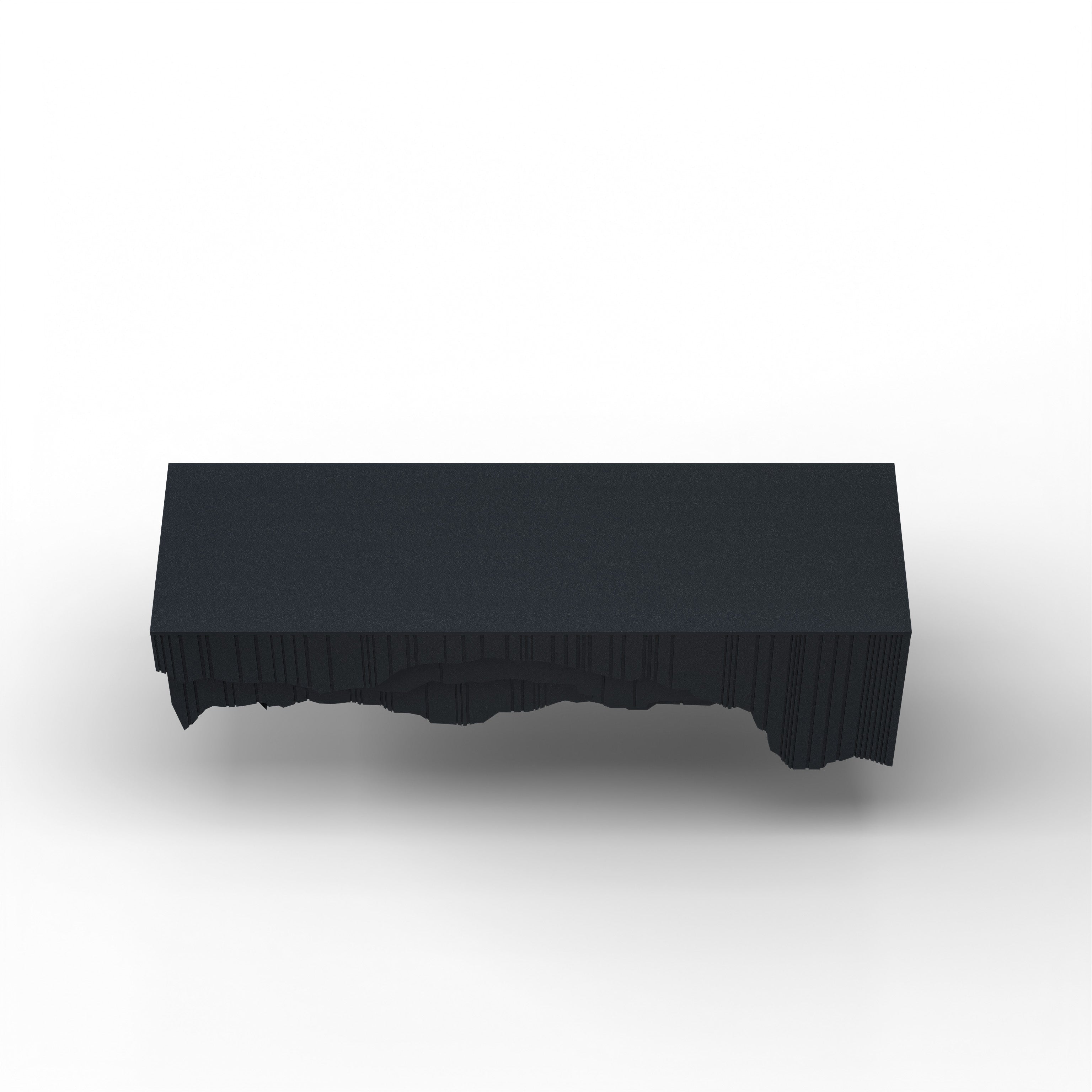 Gideon Console - L:48’’ x B:14.5’’ x H:26’’ In Inches / Krayon A-104 Dark Grey Acrylic Solid Surface Mounting;