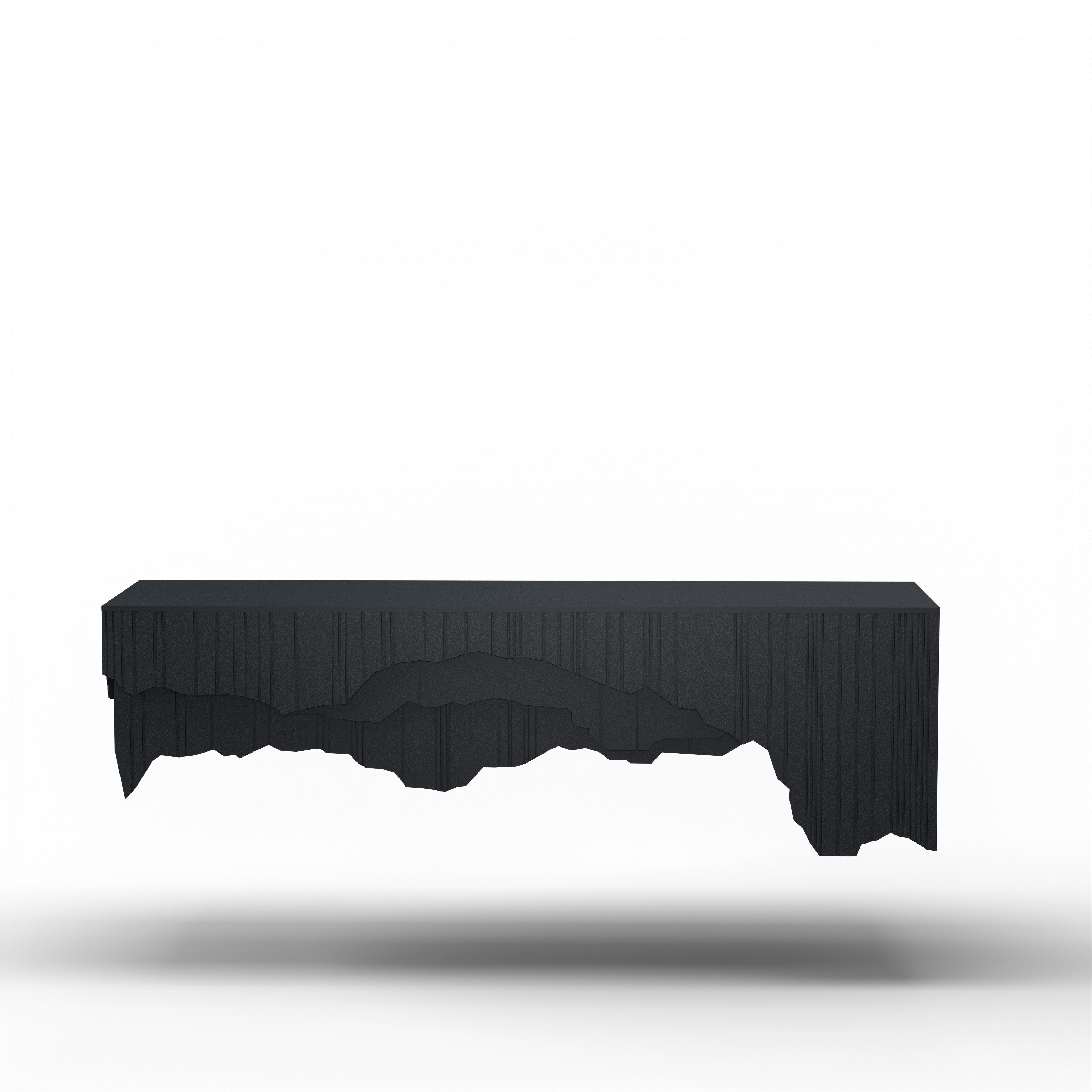 Gideon Console - L:48’’ x B:14.5’’ x H:26’’ In Inches / Krayon A-104 Dark Grey Acrylic Solid Surface Mounting;