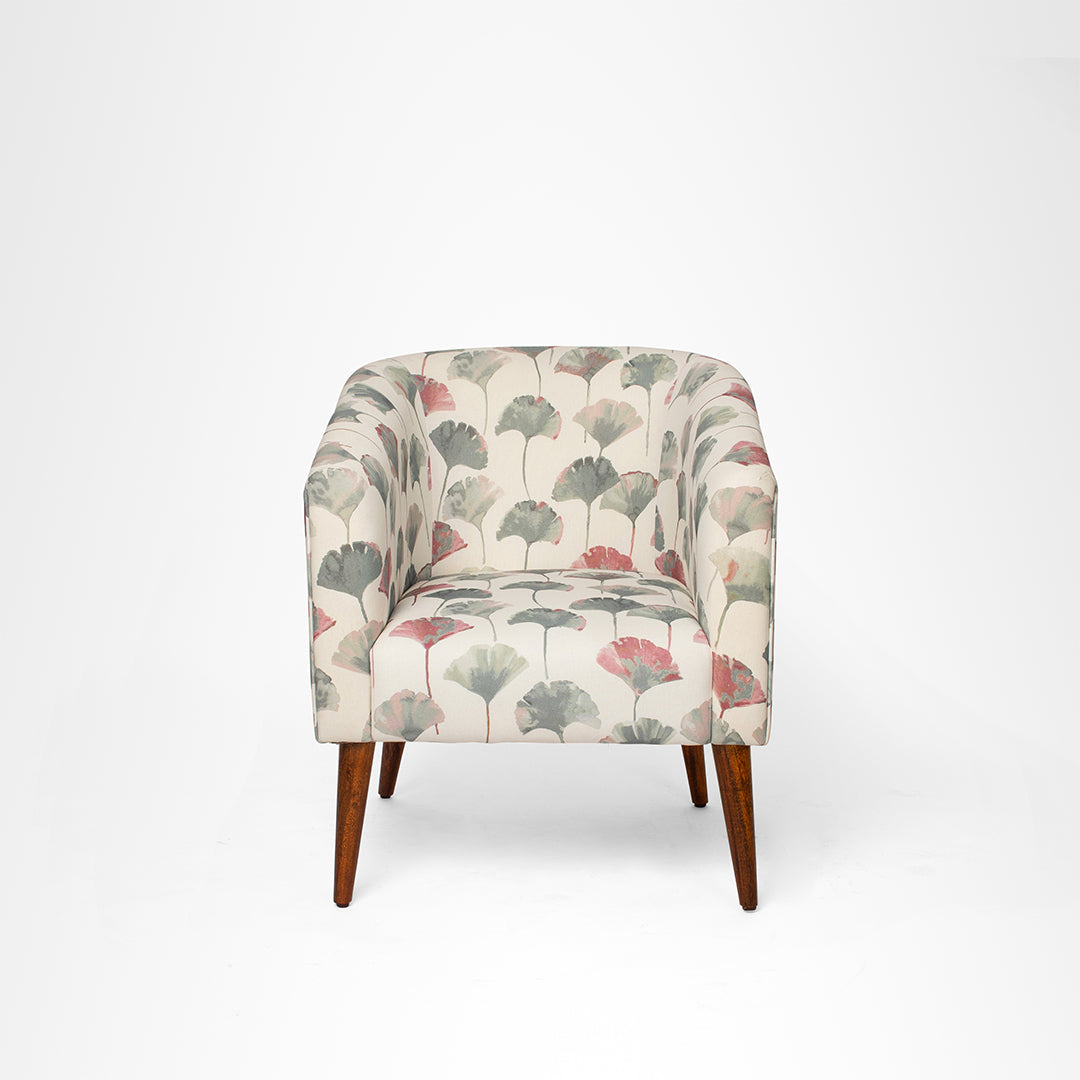 Gingko Lounge Chair - W: 27’’ D: 27’’ H: 31’’ SH: 16’’ / Cream / Fabric And Solid Beech Wood Legs - Indoor Furniture