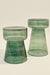 Glassgow - Set of 2 - Green / Handblown Glass / Large:29L X 29W X 48H and Small:29L X 29W X 38H In Cms - Décor