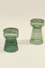 Glassgow - Set of 2 - Green / Handblown Glass / Large:29L X 29W X 48H and Small:29L X 29W X 38H In Cms - Décor