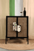 Gobleto Cane Bar Cabinet - Black / Cabinet Frame: Plywood; Handle: Teak wood and handmade ceramic tile; Legs: Metal
