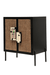 Gobleto Cane Bar Cabinet - Black / Cabinet Frame: Plywood; Handle: Teak wood and handmade ceramic tile; Legs: Metal