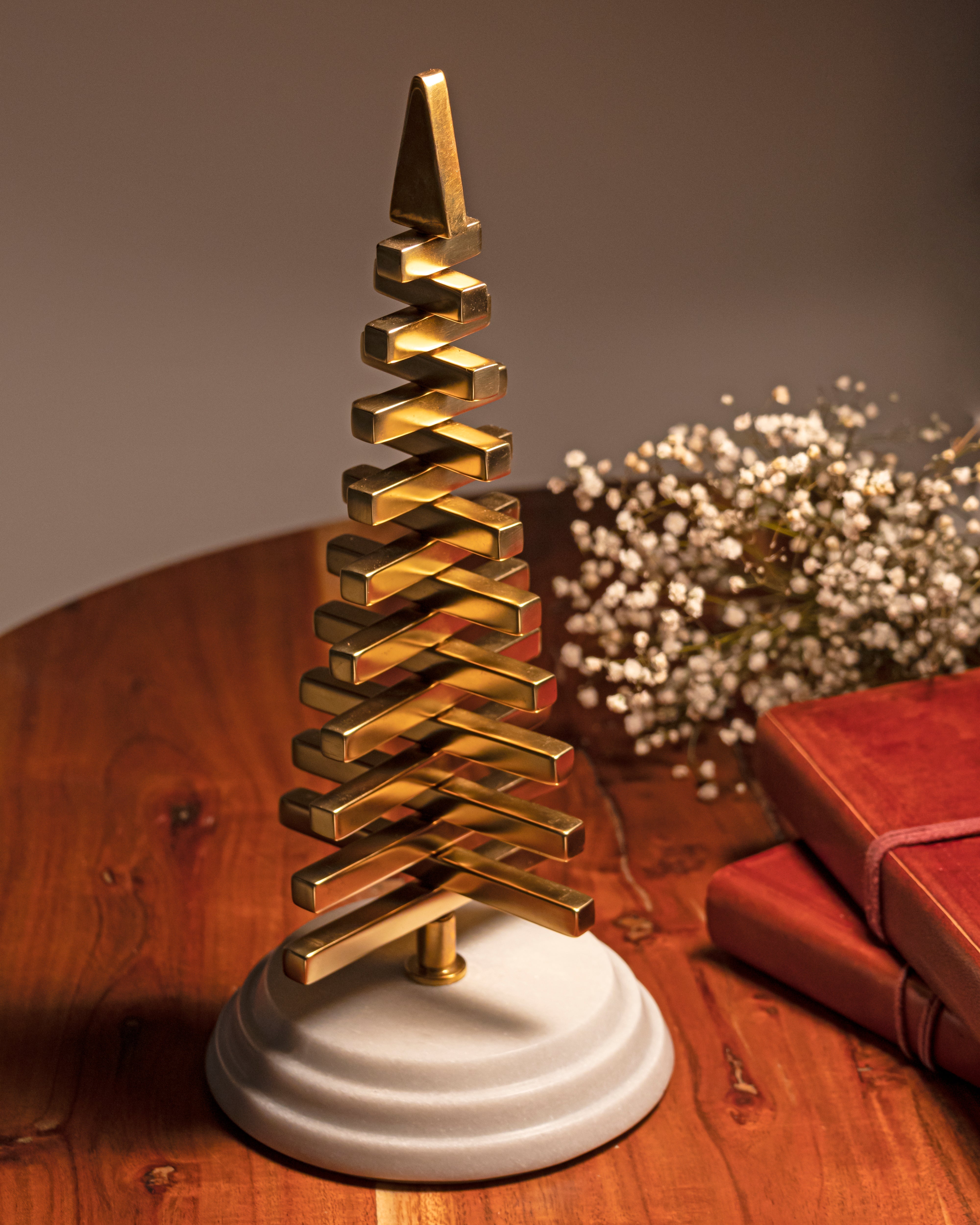 Golden Fir - Gold / Brass and marble - Decor