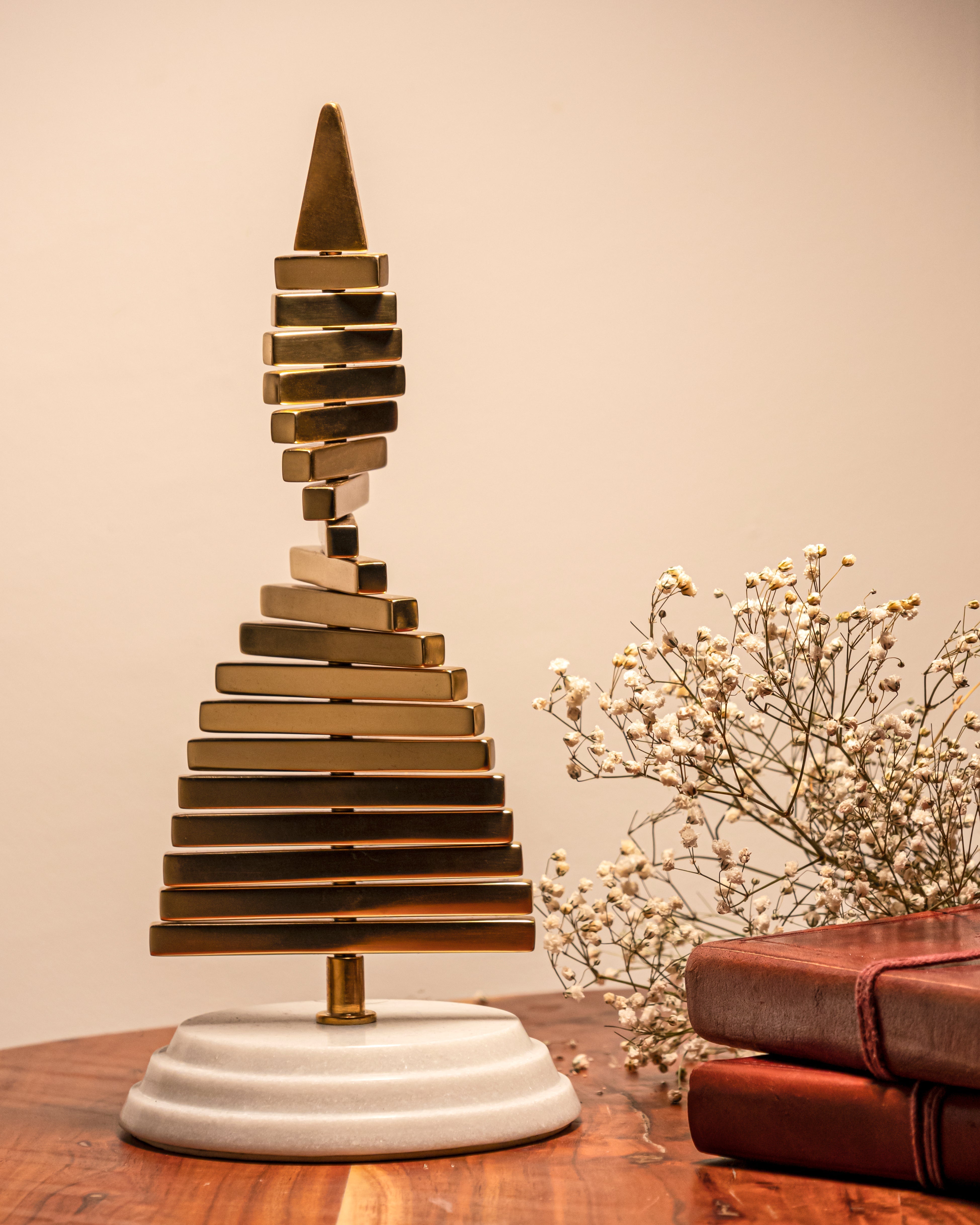 Golden Fir - Gold / Brass and marble - Decor