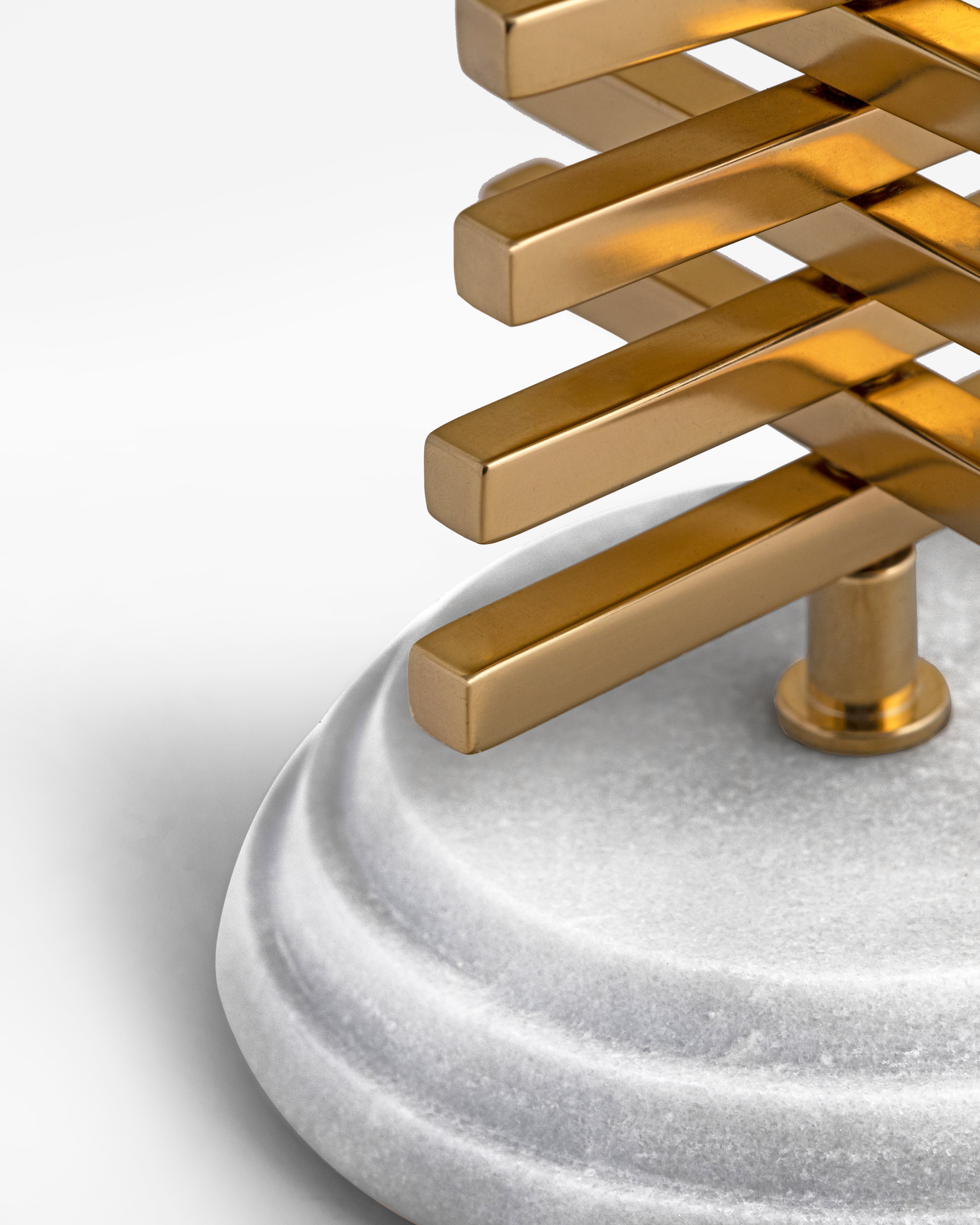 Golden Fir - Gold / Brass and marble - Decor