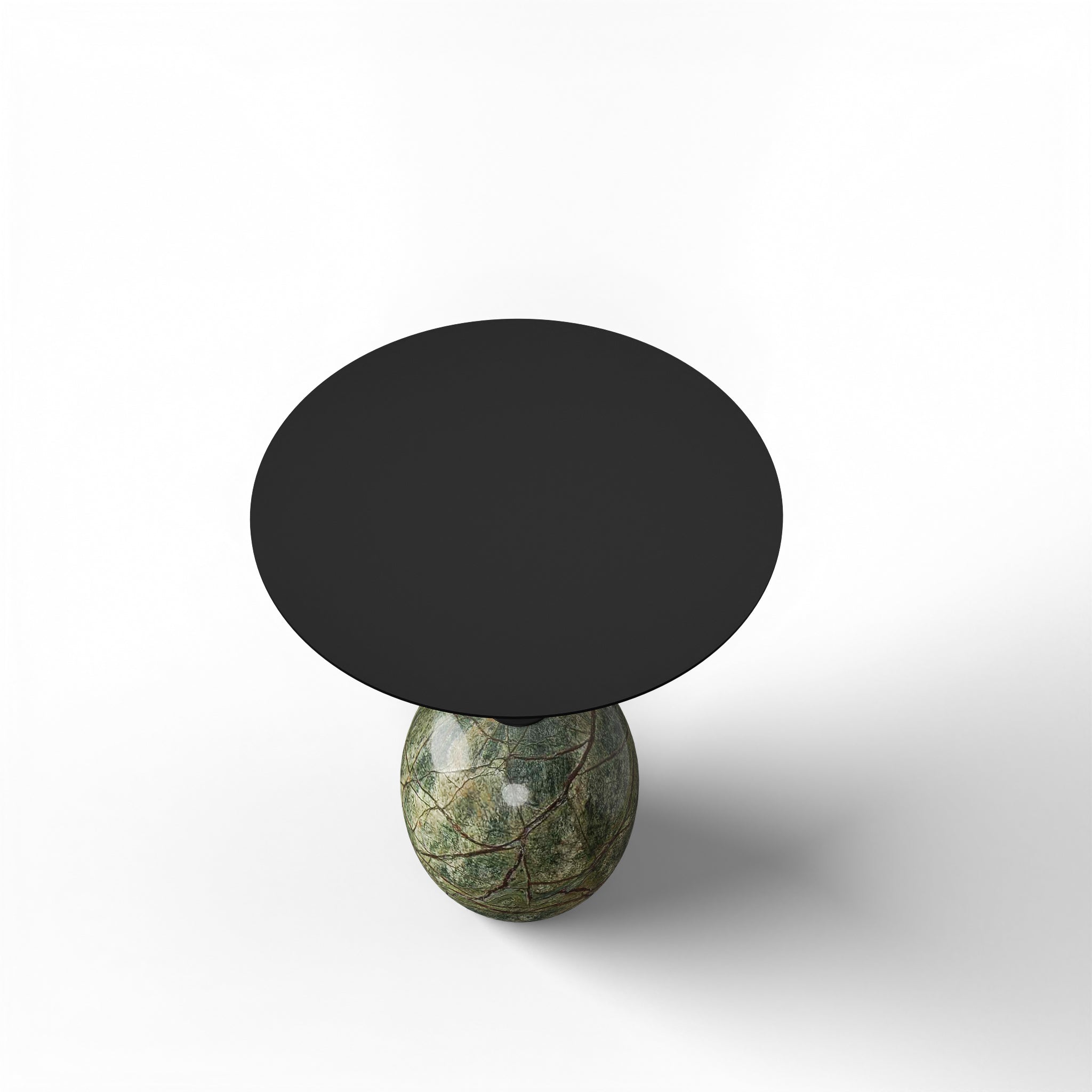 Gonul Side Table - L:15.7’’ x B:15.7’’ x H:17.7’’ In Inches / Black Powder Coat Mild Steel Top; Matt Buffing Bidasar
