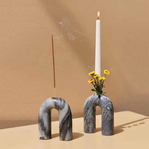 Grey Candle Holder