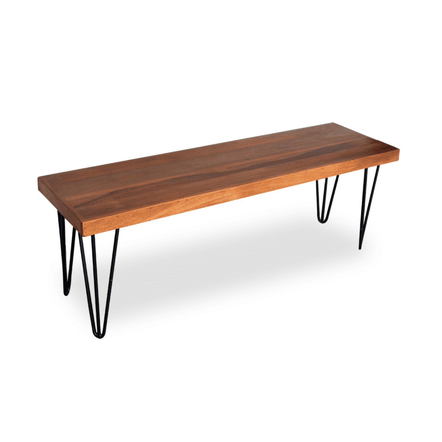 Hairpin Bench - Walnut / Mango Wood and MS / L:130 x D:40 x H:50 in cm - Indoor Furniture