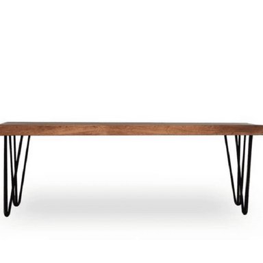 Hairpin Bench - Walnut / Mango Wood and MS / L:130 x D:40 x H:50 in cm - Indoor Furniture