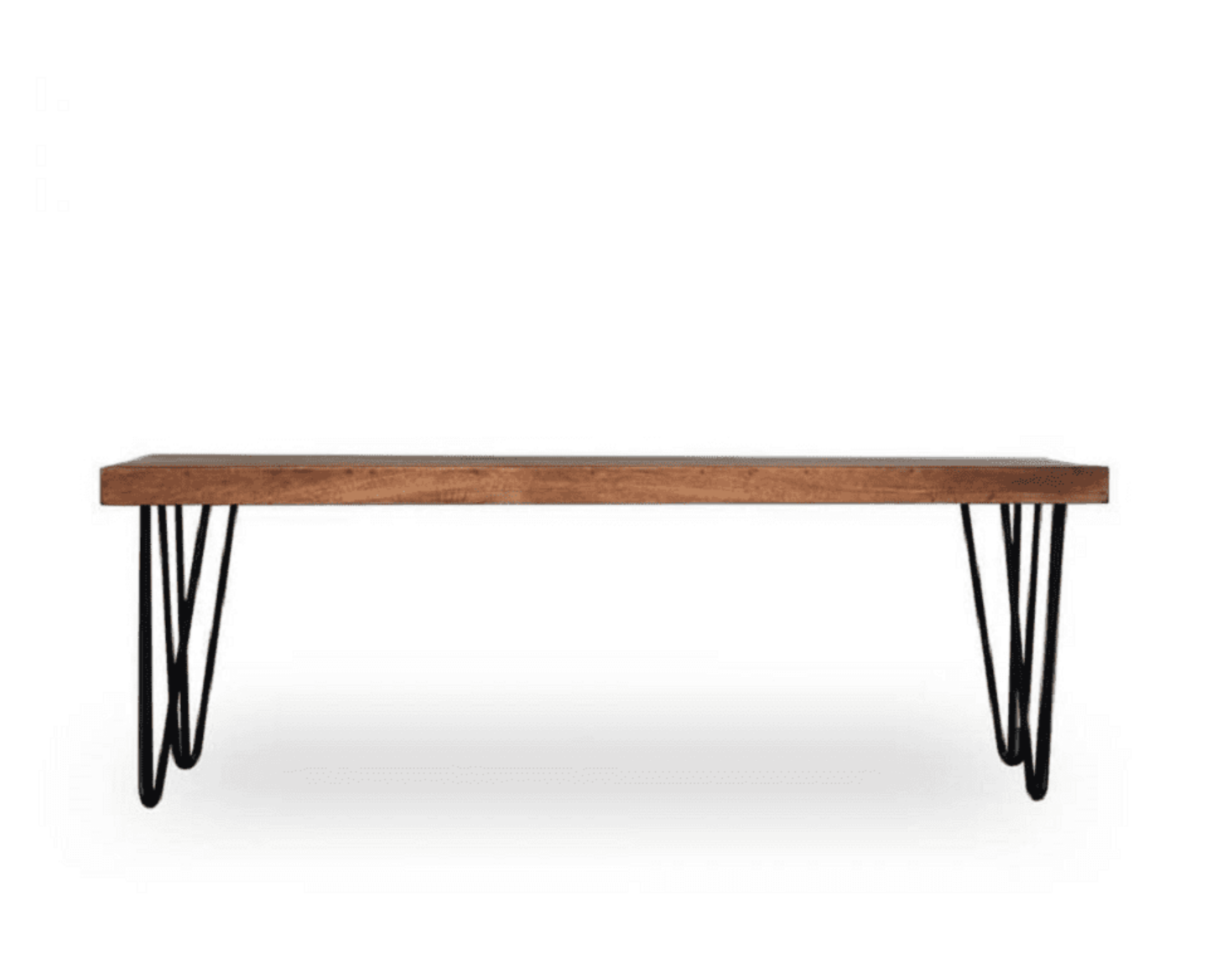 Hairpin Bench - Walnut / Mango Wood and MS / L:130 x D:40 x H:50 in cm - Indoor Furniture
