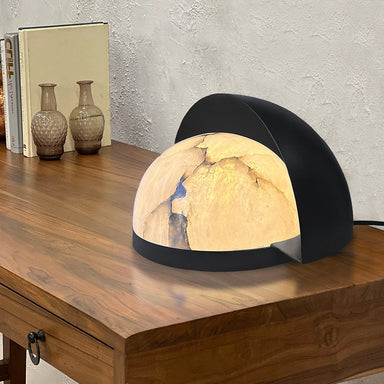 Half Moon Table Lamp - Dia: 300mm, H: 180mm / Alabaster, Stainless Steel - Lighting