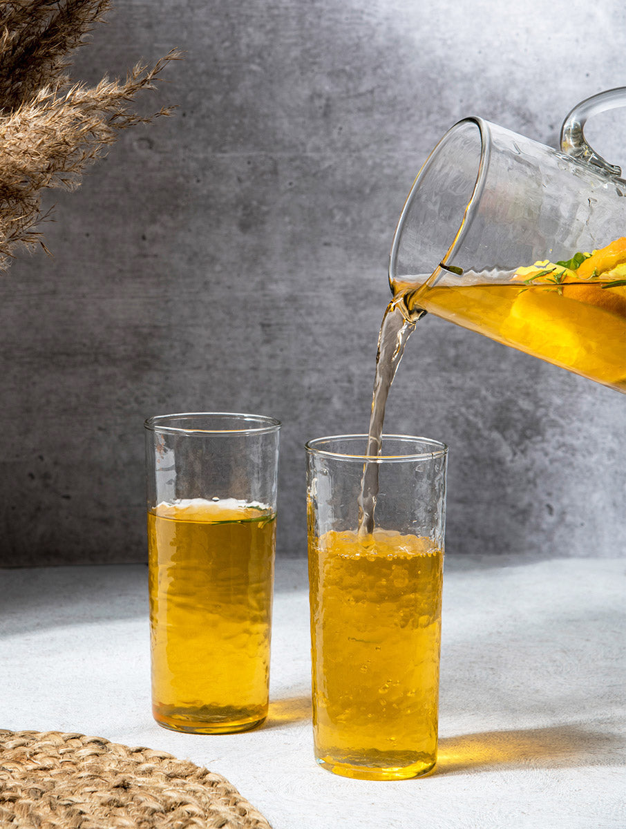 Hammered Pitcher & Glass Set - Decor