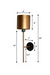 Hand Carved Metal Wall Lamp - Gold (Shade & Pipe) / Black (Holder) / Length - 6 inches, Breadth - 6 inches, Height - 22