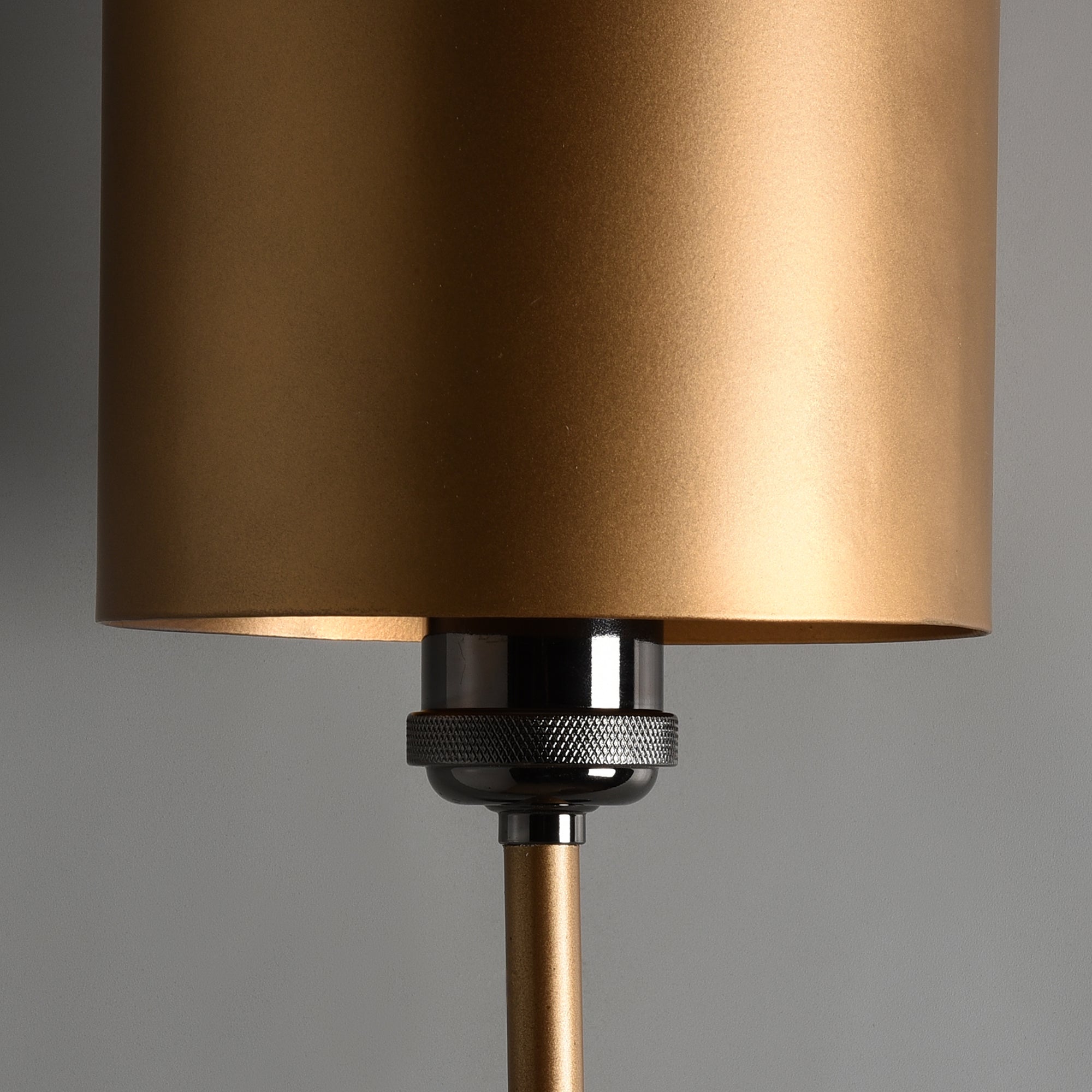Hand Carved Metal Wall Lamp - Gold (Shade & Pipe) / Black (Holder) / Length - 6 inches, Breadth - 6 inches, Height - 22