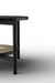 Harbour Coffee Table - L:32’’ x B:32’’ x H:18’’ In Inches / Black Matt Sheesham Top; Clear Rattan Hand-woven Shelf;