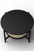 Harbour Coffee Table - L:32’’ x B:32’’ x H:18’’ In Inches / Black Matt Sheesham Top; Clear Rattan Hand-woven Shelf;