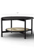 Harbour Coffee Table - L:32’’ x B:32’’ x H:18’’ In Inches / Black Matt Sheesham Top; Clear Rattan Hand-woven Shelf;