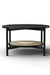 Harbour Coffee Table - L:32’’ x B:32’’ x H:18’’ In Inches / Black Matt Sheesham Top; Clear Rattan Hand-woven Shelf;