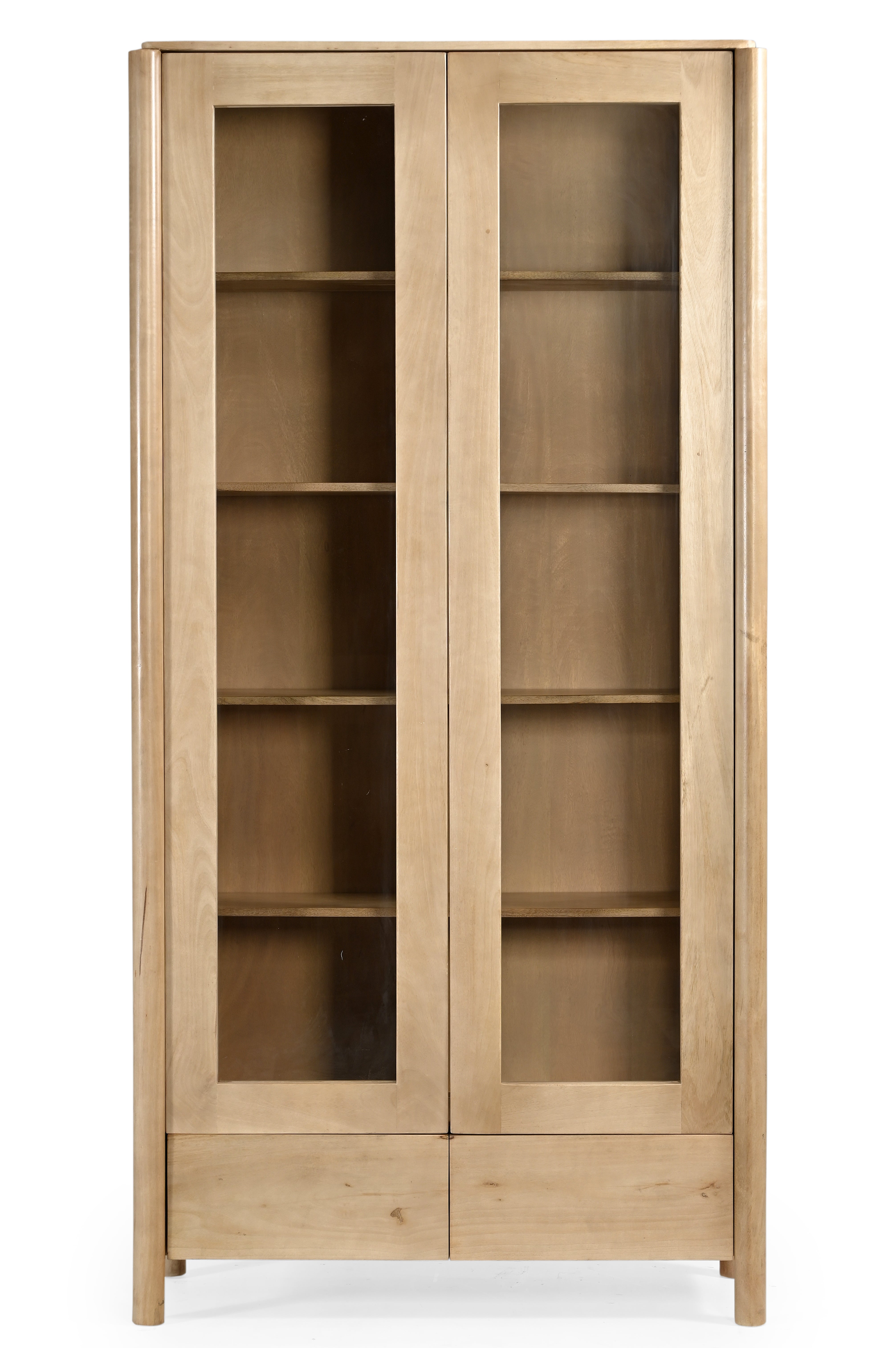 Heaven Cabinet 2 - Natural / Mango Wood + Glass + MDF / L: 99.06 x W: 40.64 x H: 200.66 cms - Indoor Furniture