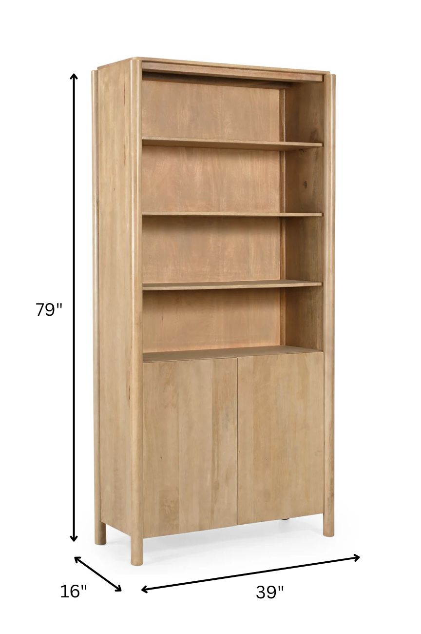 Heaven Cabinet - Natural / Mango Wood + MDF + Glass / L: 99.06 x W: 40.64 x H: 200.66 cms - Indoor Furniture