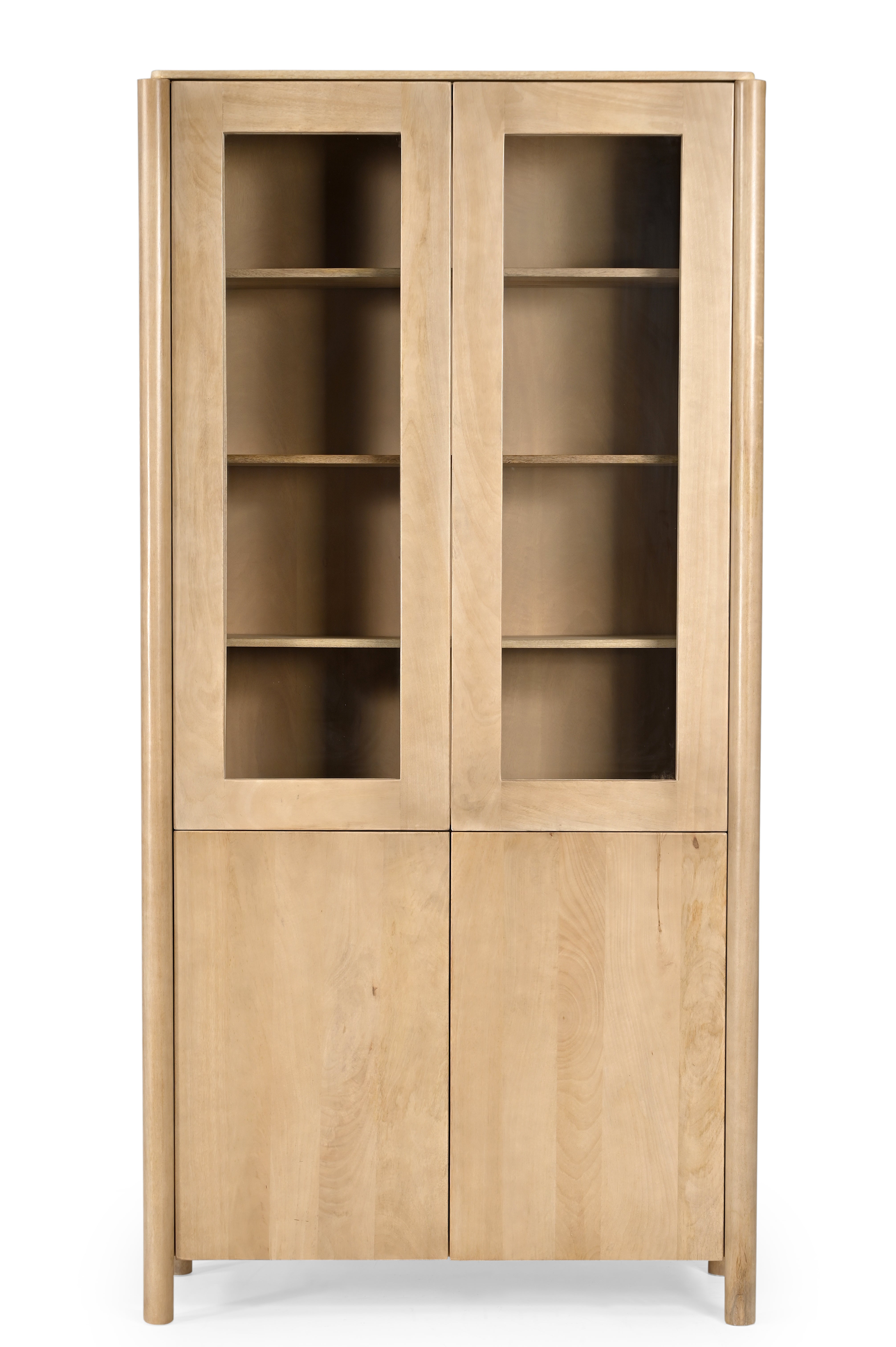 Heaven Cabinet - Natural / Mango Wood + MDF + Glass / L: 99.06 x W: 40.64 x H: 200.66 cms - Indoor Furniture