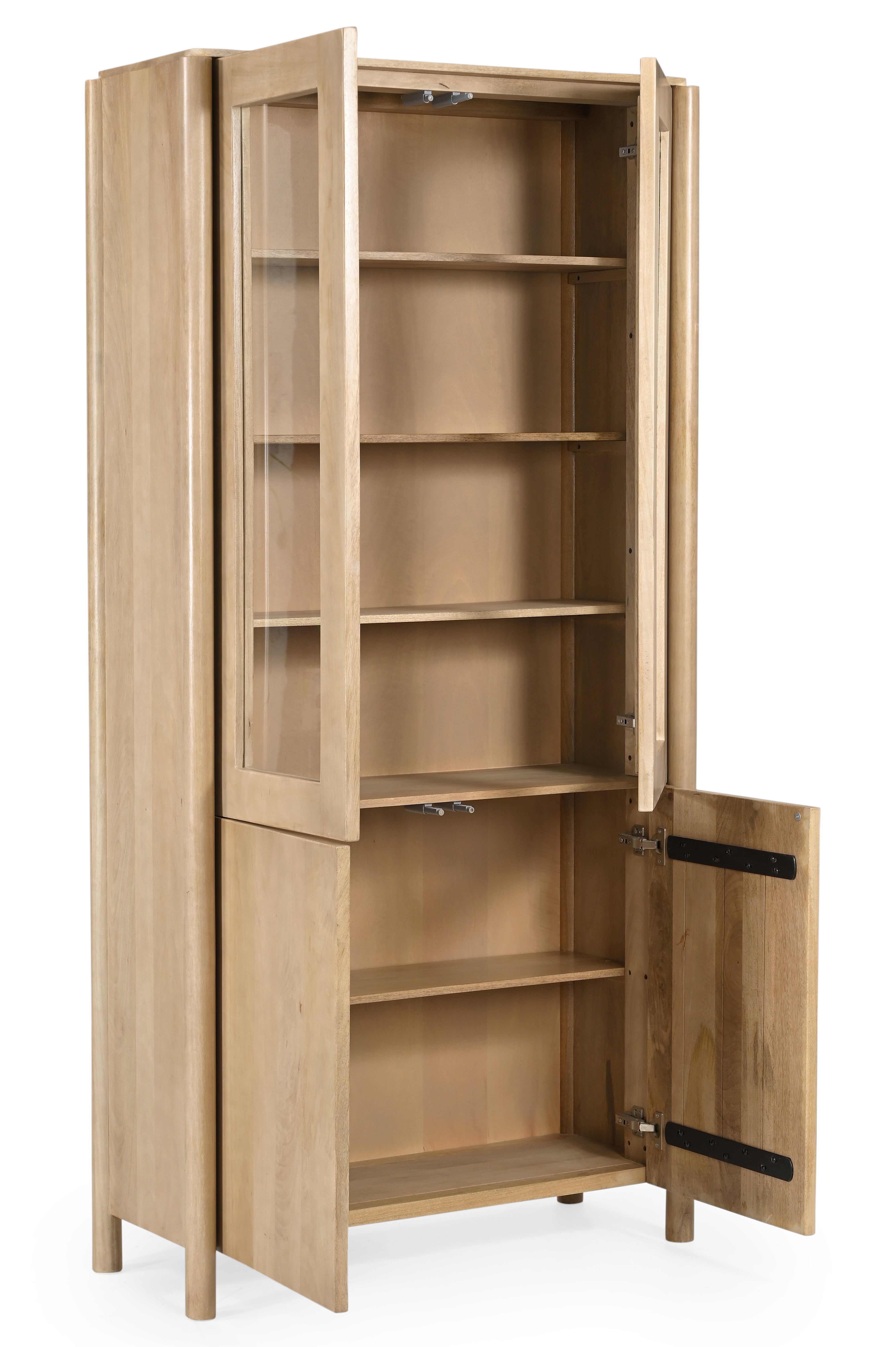 Heaven Cabinet - Natural / Mango Wood + MDF + Glass / L: 99.06 x W: 40.64 x H: 200.66 cms - Indoor Furniture