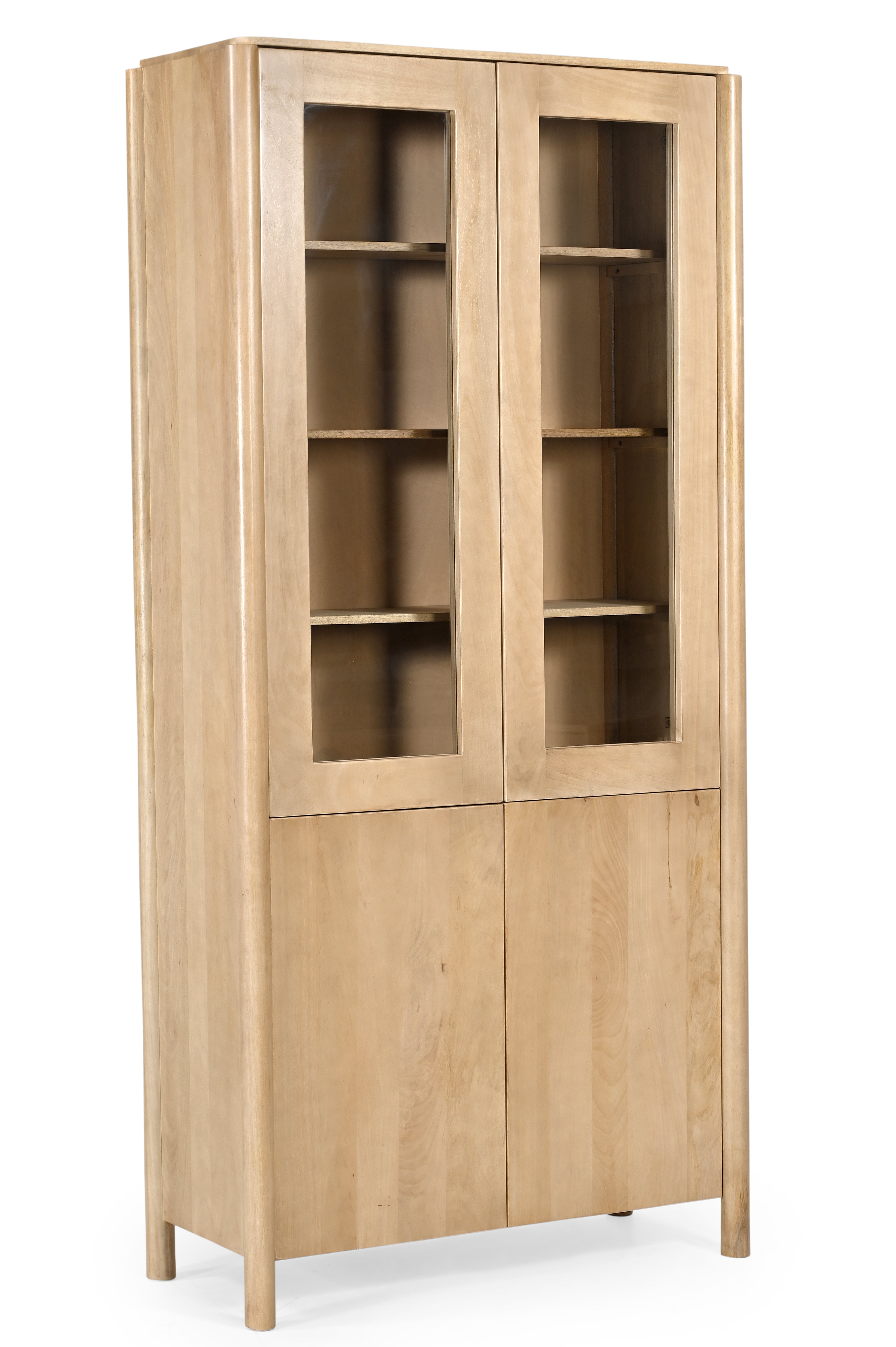Heaven Cabinet - Natural / Mango Wood + MDF + Glass / L: 99.06 x W: 40.64 x H: 200.66 cms - Indoor Furniture