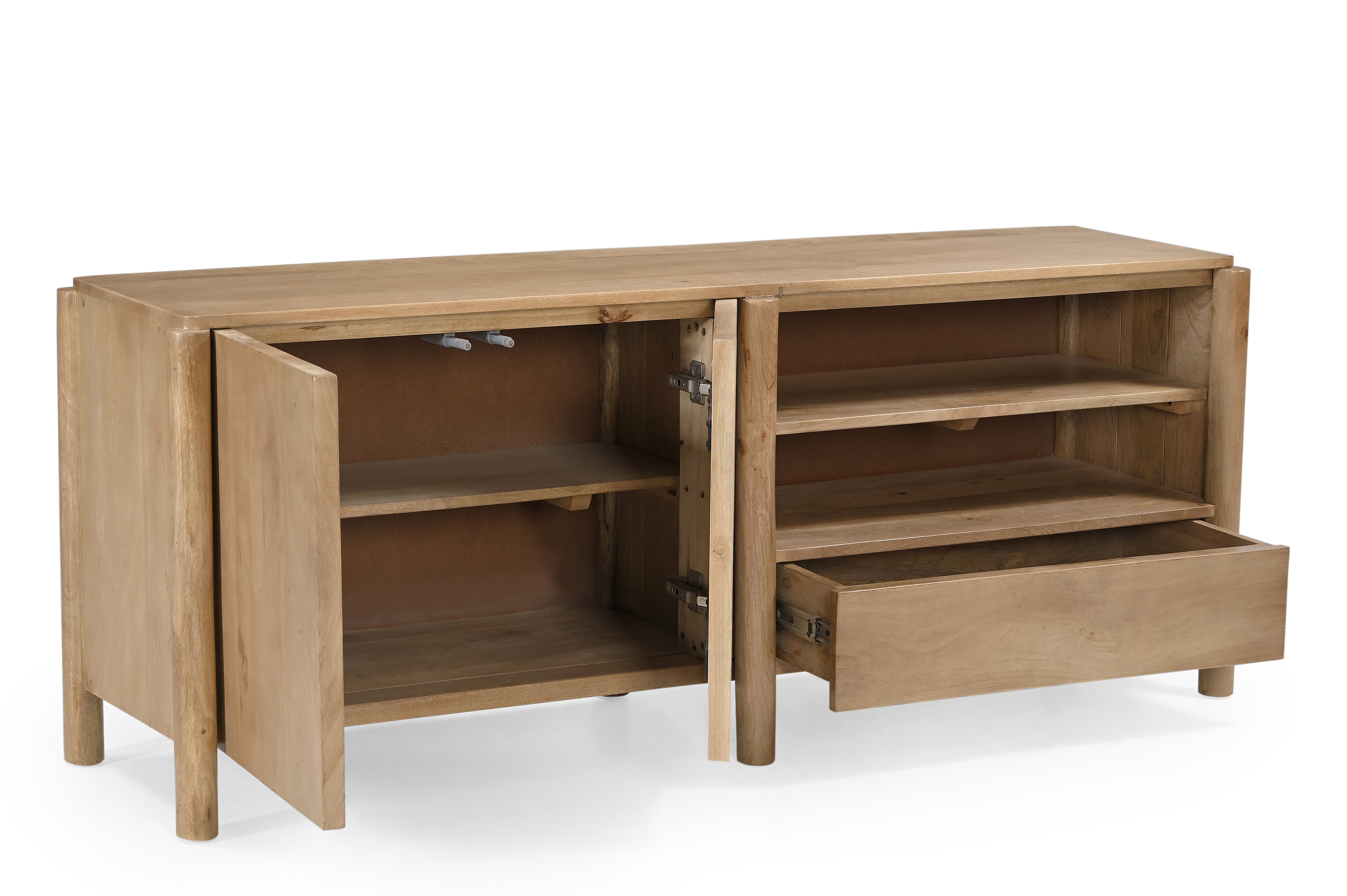 Heaven TV Unit 2 - Mango Wood and MDF / Natural / L: 160.02 x W: 40.64 x H: 60.96 cms - Indoor Furniture