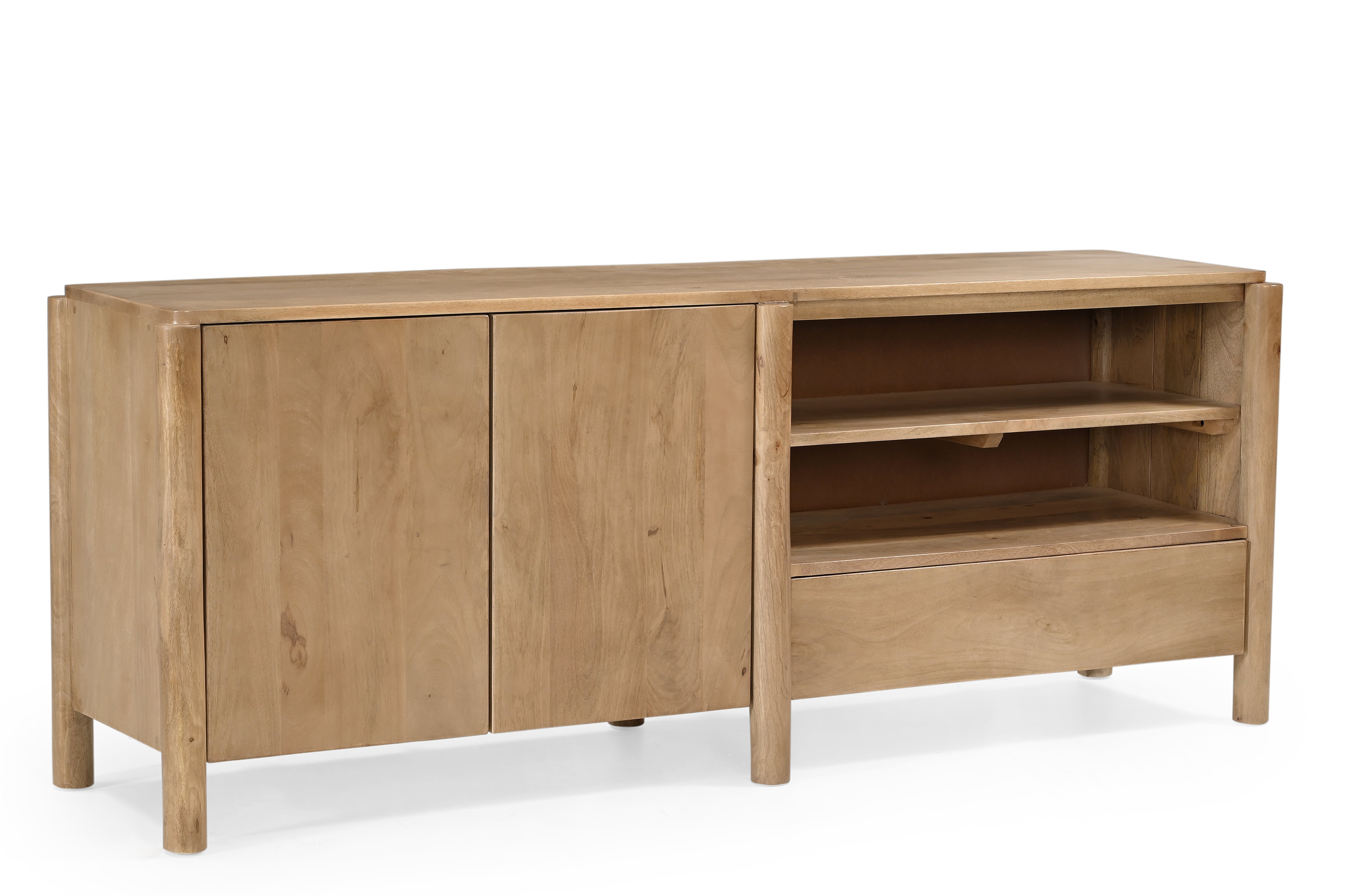 Heaven TV Unit 2 - Mango Wood and MDF / Natural / L: 160.02 x W: 40.64 x H: 60.96 cms - Indoor Furniture
