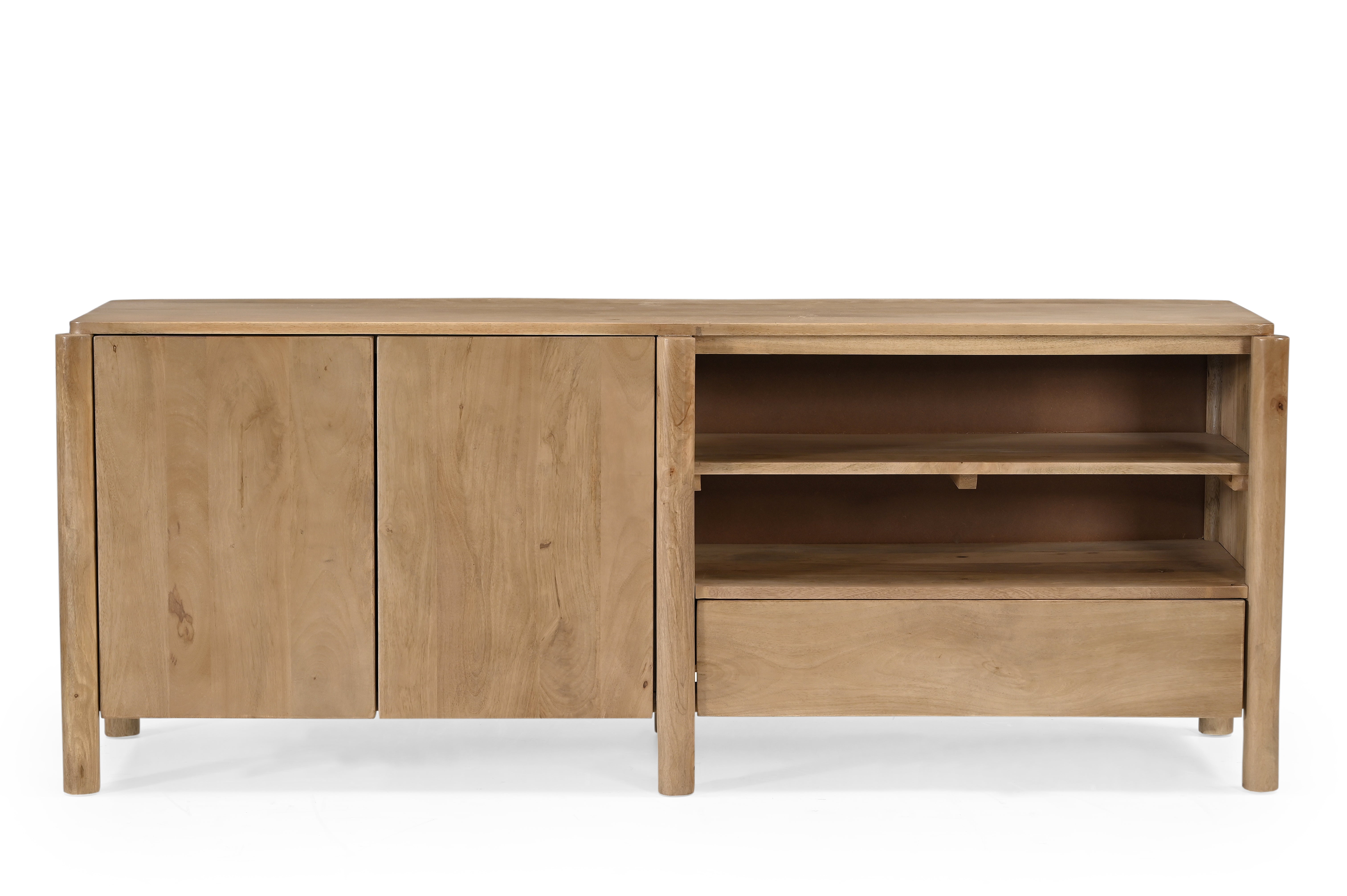 Heaven TV Unit 2 - Mango Wood and MDF / Natural / L: 160.02 x W: 40.64 x H: 60.96 cms - Indoor Furniture