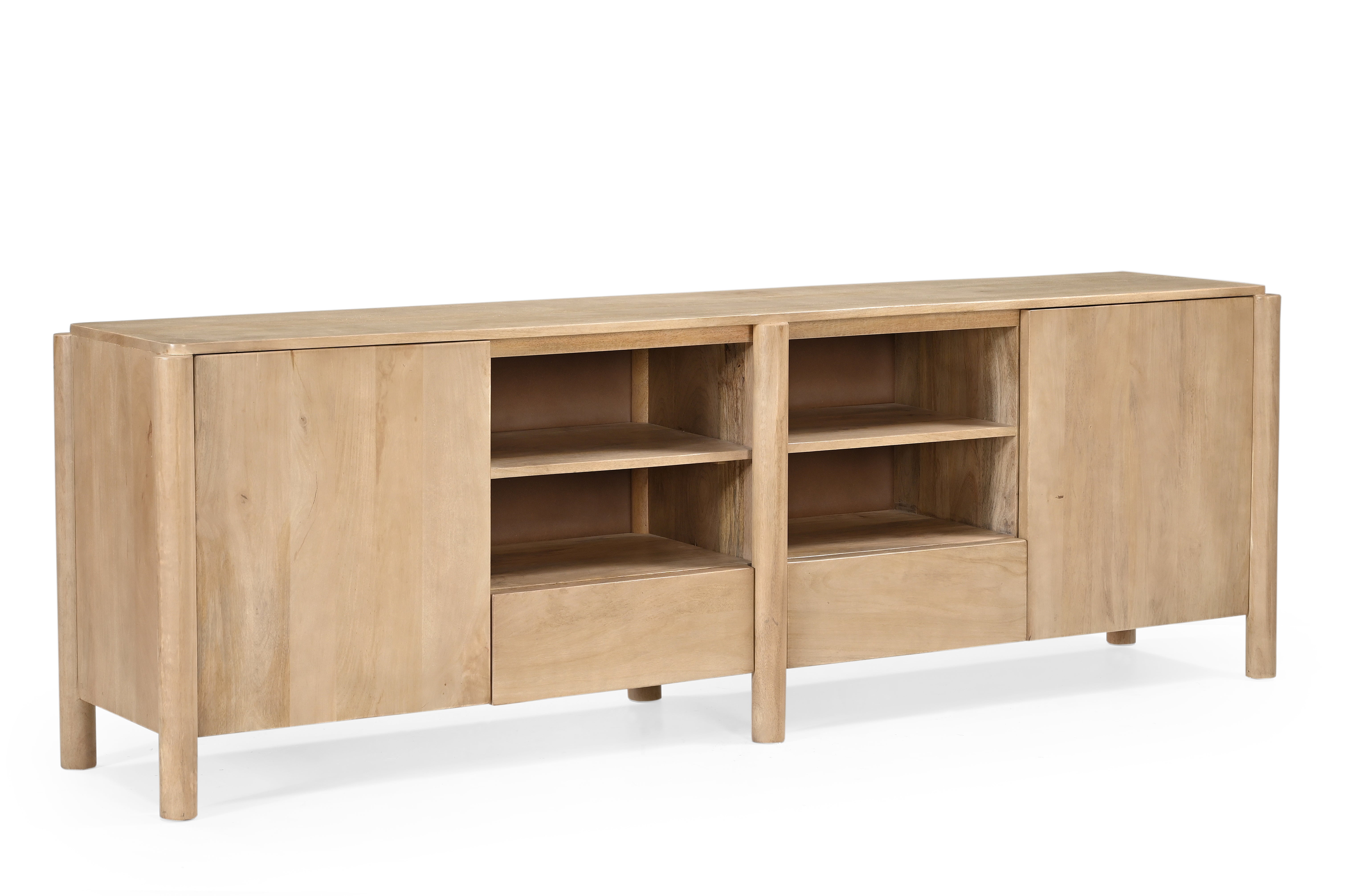 Heaven TV Unit - Mango Wood and MDF / L: 190.50 x W: 40.64 x H: 60.96 cms / Natural - Indoor Furniture