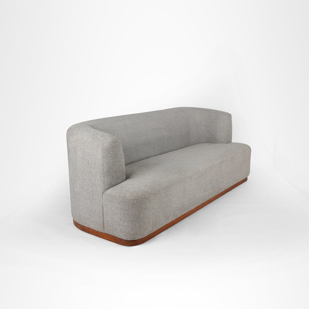 Hela Sofa - W: 90’’ D: 35’’ H:32’’ SH: 16’’ / Grey / Acacia Wood & Upholstered Fabric - Indoor Furniture