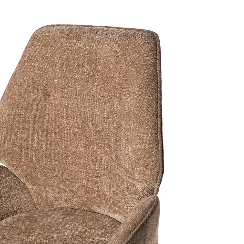 Hela Swivel Dining Chair - Mild Steel & Upholstery / L:57 x B:60 x H:91 In cm - Indoor Furniture