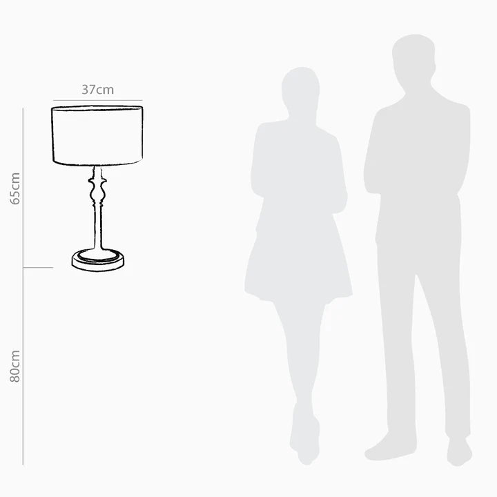 Hibiscus Table Lamp - Dia: 15’’ H: 26’’ / Black, White and Multicolour Print / Mild Steel and Poplin - Lighting