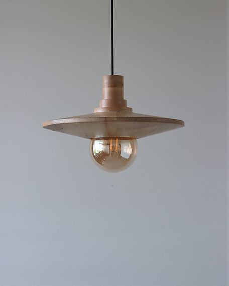 Hikari II Set of 2 - Dark brown and white to light beige / Walnut Sycamore / Diameter: 15 in& Height: 3 in - Lighting
