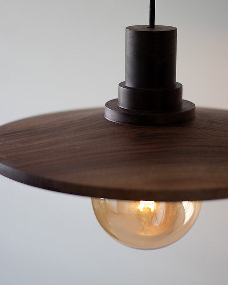 Hikari III - Dark brown / Walnut / Diameter: 15 in& Height: 3 in - Lighting