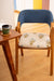 Hilton Dining Chair - L: 21’’ B: 22’’ H: 31’’ SH: 17’’ / Natural and Upholstered Fabric / Acacia Wood and Upholstery