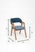 Hilton Dining Chair - L: 21’’ B: 22’’ H: 31’’ SH: 17’’ / Natural and Upholstered Fabric / Acacia Wood and Upholstery