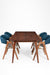 Hilton Dining Set of 4 - Table (L: 66’’ B: 36’’ H: 30’’) & Chairs (L: 20’’ B: 22’’ H: 31’’ SH: 17’’) / Walnut / Acacia