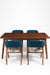 Hilton Dining Set of 4 - Table (L: 66’’ B: 36’’ H: 30’’) & Chairs (L: 20’’ B: 22’’ H: 31’’ SH: 17’’) / Walnut / Acacia
