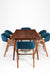 Hilton Dining Set of 6 - Table (L: 66’’ B: 36’’ H: 30’’) & Chairs (L: 20’’ B: 22’’ H: 31’’ SH: 17’’) / Walnut / Acacia